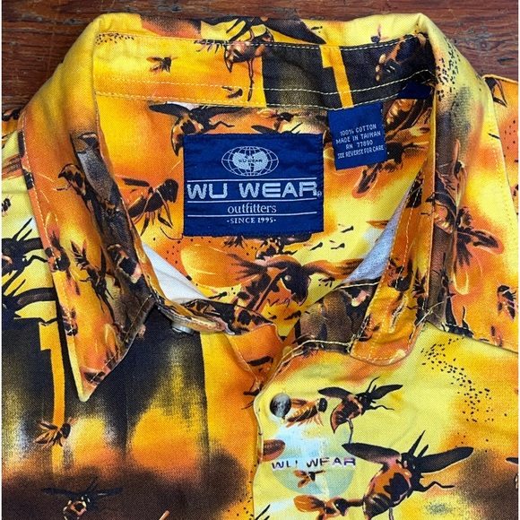 90’s Wu Wear Killer Bees Button Up Shirt, By Wu Tang Clan - Picture 7 of 10